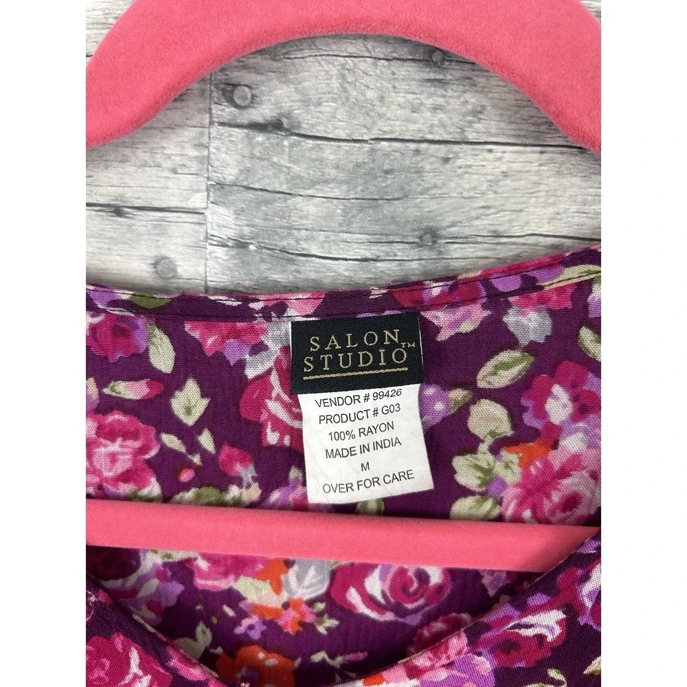 Salon Studio Women's Medium VTG Floral Short Sleeve Dress